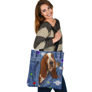 BASSET HOUND-The Rainbow-Cloth Tote Bag