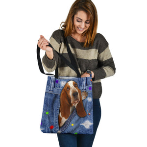 BASSET HOUND-The Rainbow-Cloth Tote Bag