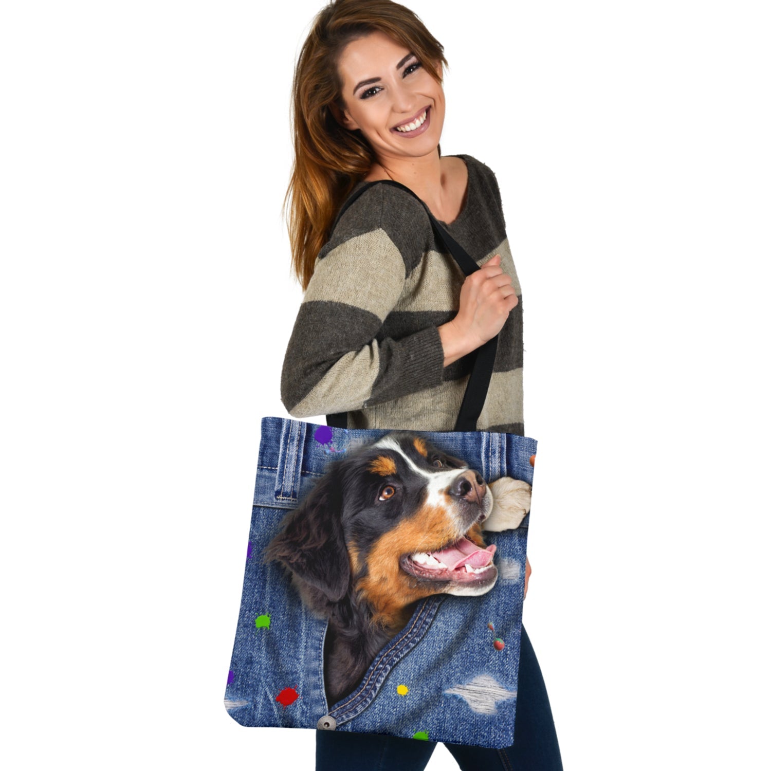 BERNESE MOUNTAIN DOG-The Rainbow-Cloth Tote Bag