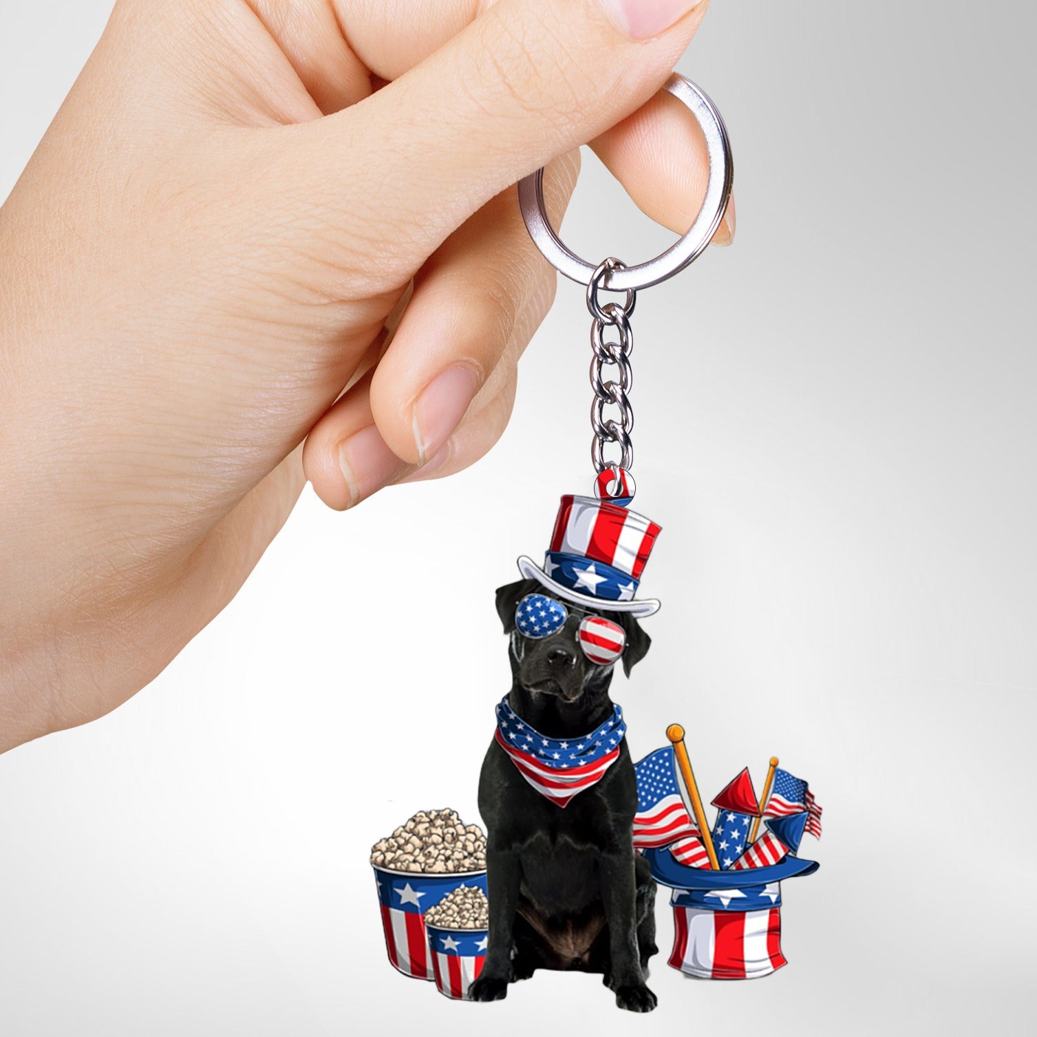 BLACK Labrador (2)-July Stuff Flat Acrylic Keychain