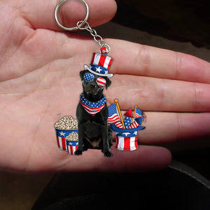 BLACK Labrador (2)-July Stuff Flat Acrylic Keychain
