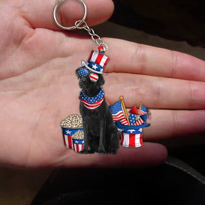 BLACK Labrador-July Stuff Flat Acrylic Keychain
