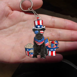 BLACK Miniature Schnauzer-July Stuff Flat Acrylic Keychain