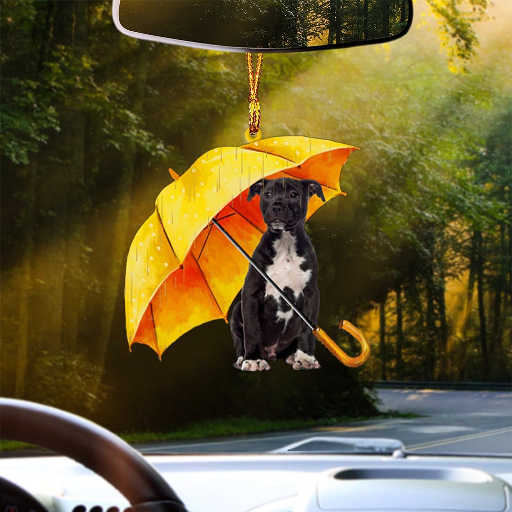 BLACK American Staffordshire Terrier-The Umbrella Two Sides Ornament