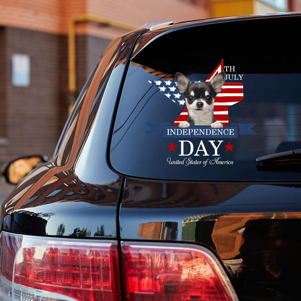 BLACK Chihuahua -Independent Day2 Car Sticker