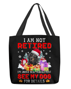 BLACK Dachshund-New Management Cloth Tote Bag