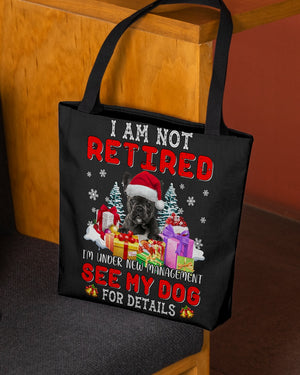 BLACK French Bulldog-New Management Cloth Tote Bag