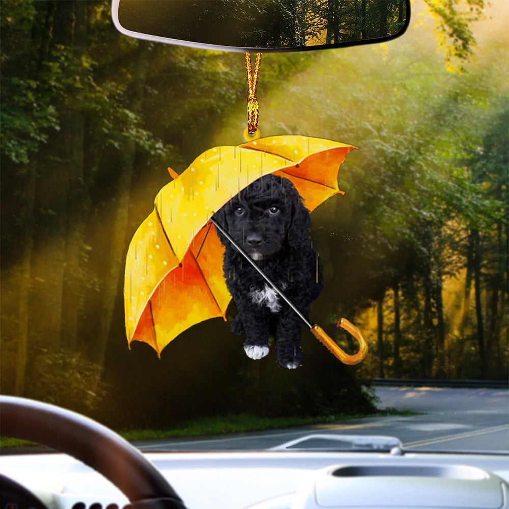 BLACK Goldendoodle-The Umbrella Two Sides Ornament