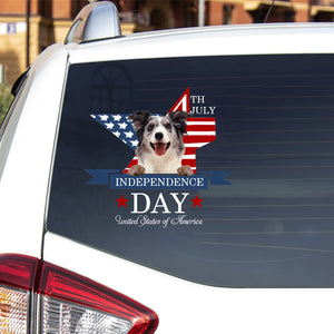 BLUE MERLE Collie-Independent Day2 Car Sticker