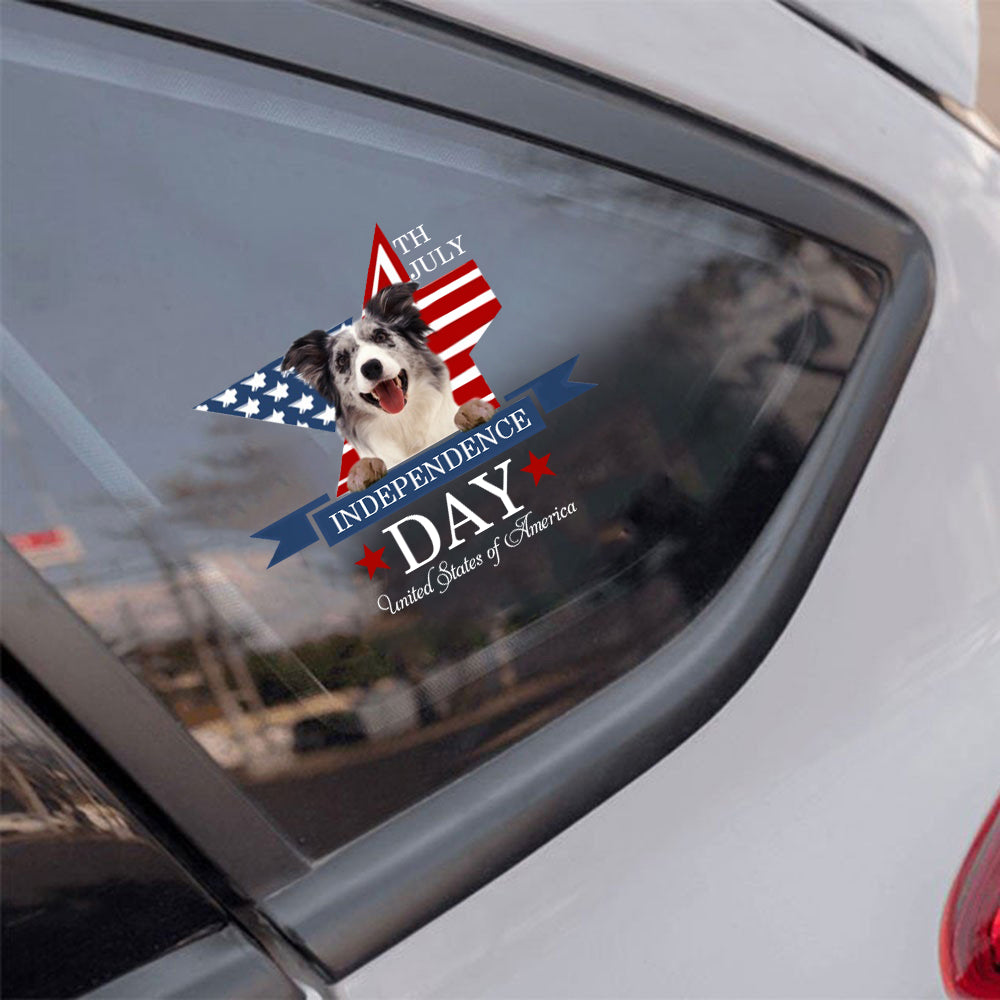 BLUE MERLE Collie-Independent Day2 Car Sticker
