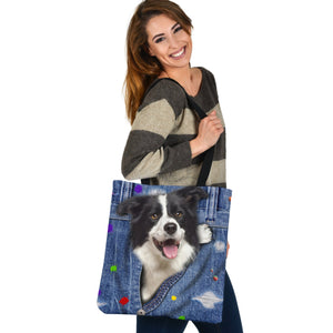 BORDER COLLIE-The Rainbow-Cloth Tote Bag