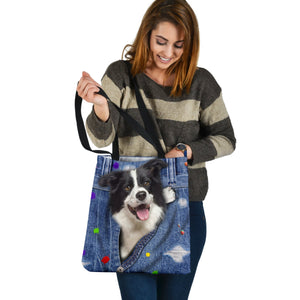 BORDER COLLIE-The Rainbow-Cloth Tote Bag