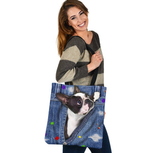 BOSTON TERRIER-The Rainbow-Cloth Tote Bag