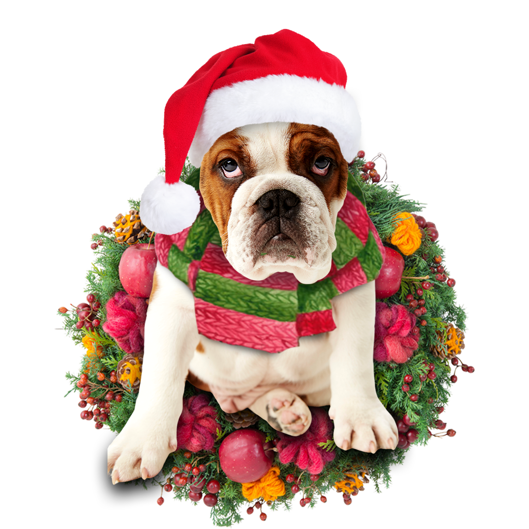 British Bulldog Christmas Ornament