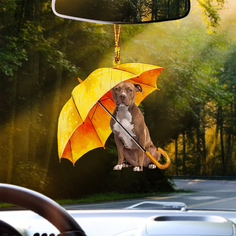 BROWN American Staffordshire Terrier-The Umbrella Two Sides Ornament