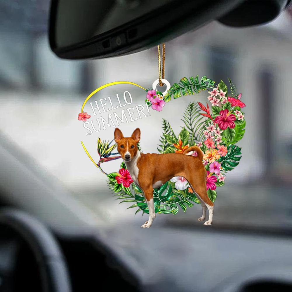 Basenji-Hello Summer-Two Sided Ornament