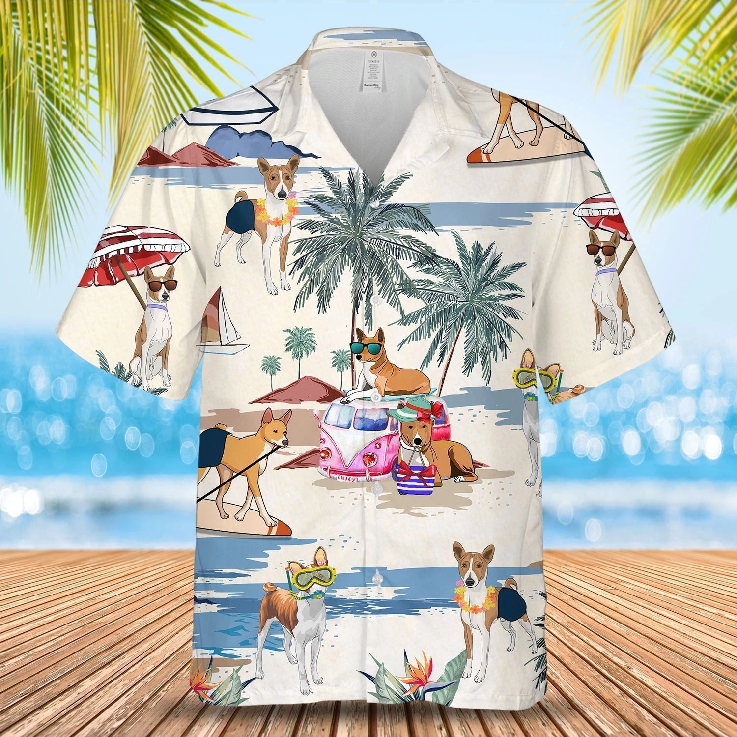 Basenji Summer Beach Hawaiian Shirt