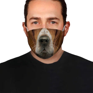 Basset Hound Face EZ06 1504 V2 Face Mask