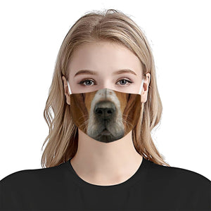 Basset Hound Face EZ06 1504 V2 Face Mask