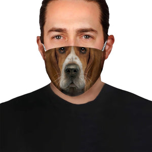 Basset Hound Face EZ06 1504 Face Mask