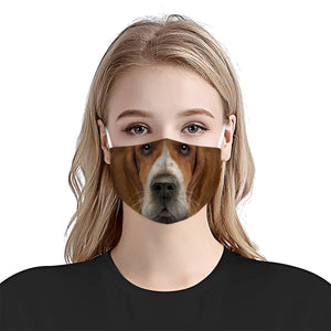 Basset Hound Face EZ06 1504 Face Mask