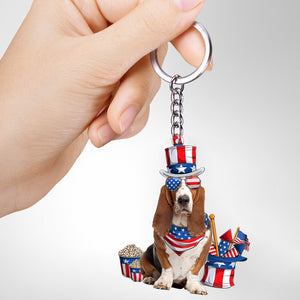 Basset Hound-July Stuff Flat Acrylic Keychain