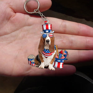 Basset Hound-July Stuff Flat Acrylic Keychain