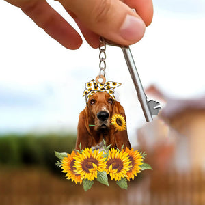 Basset Hound-Dog Mom Keychain