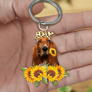 Basset Hound-Dog Mom Keychain