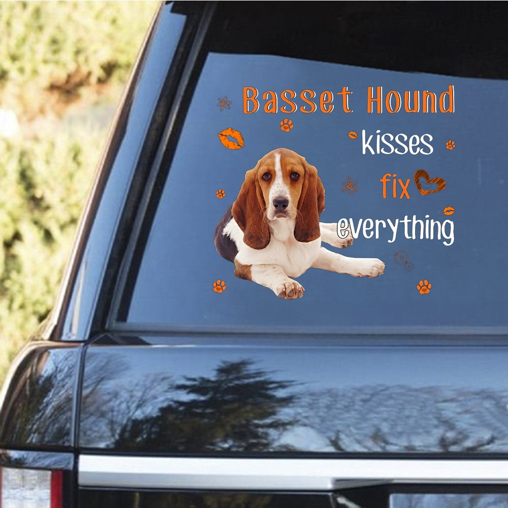 Basset Hound-Kiss Fix Everything Decal