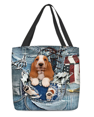 Basset Hound-Ripped Jeans-Cloth Tote Bag