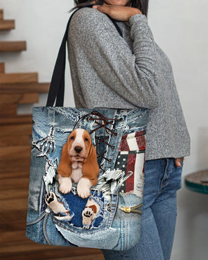 Basset Hound-Ripped Jeans-Cloth Tote Bag