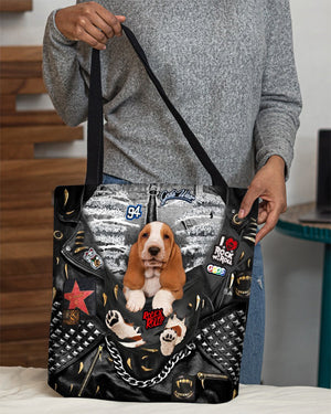 Basset Hound-Rock Dog-Cloth Tote Bag