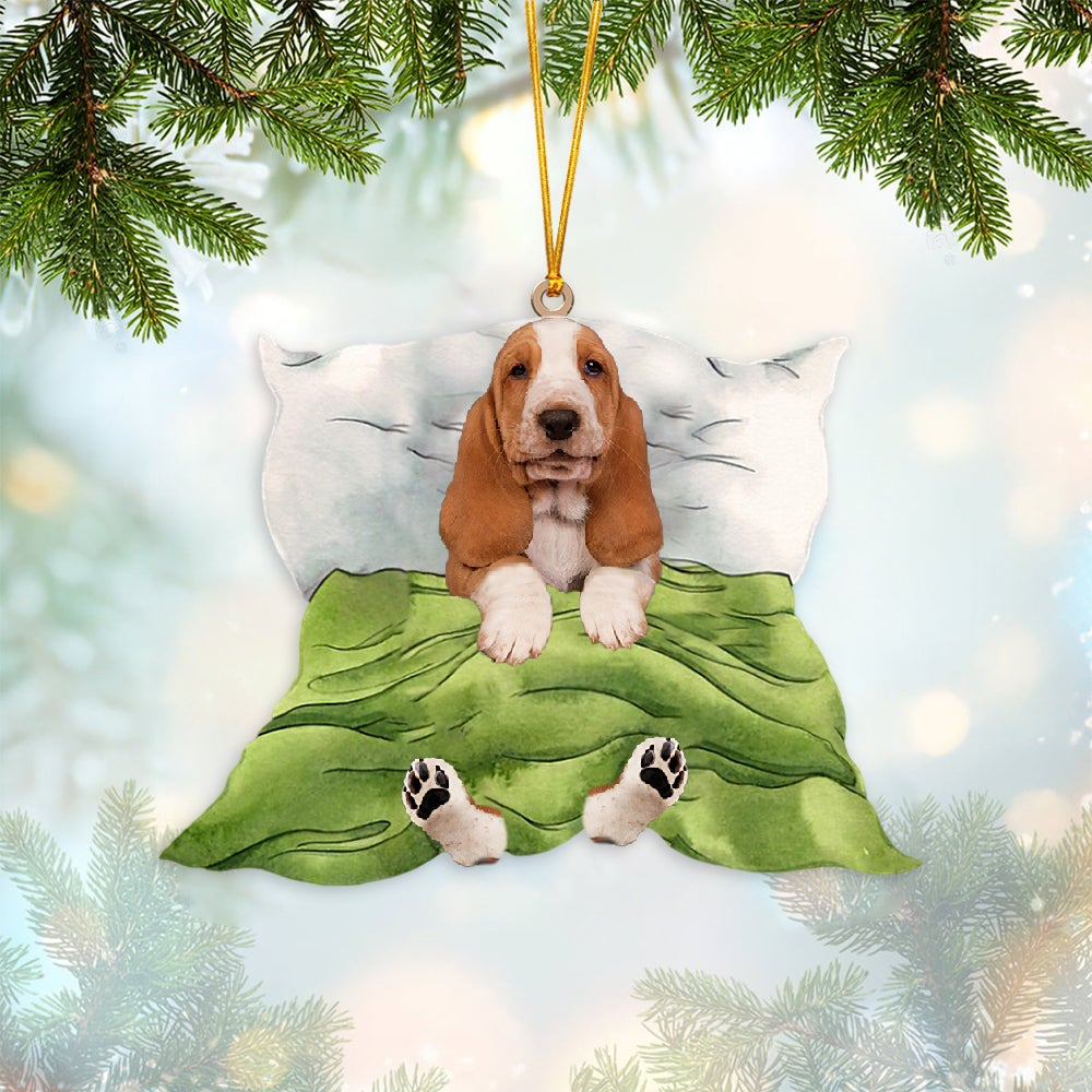 Basset Hound-Sleep time Two Sides Ornament