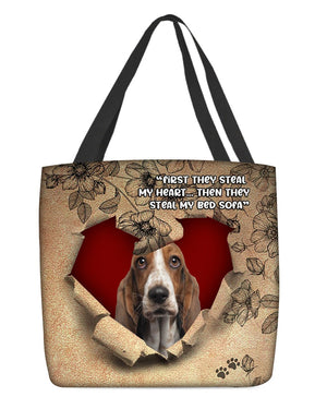 Basset Hound-Torn Cloth Tote Bag