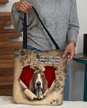 Basset Hound-Torn Cloth Tote Bag