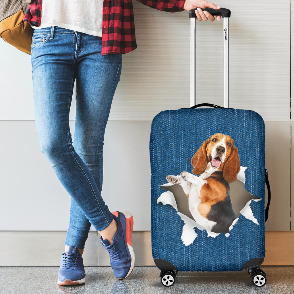 Basset Hound-Torn Paper Luggage Covers