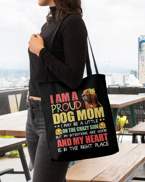 Basset Hound 2-Right Place-Cloth Tote Bag