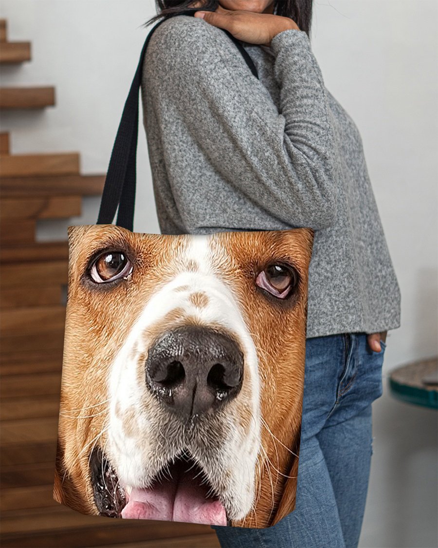 Basset Hound Face-Cloth Tote Bag