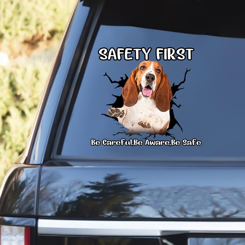 Basset Hound Safety First Decal