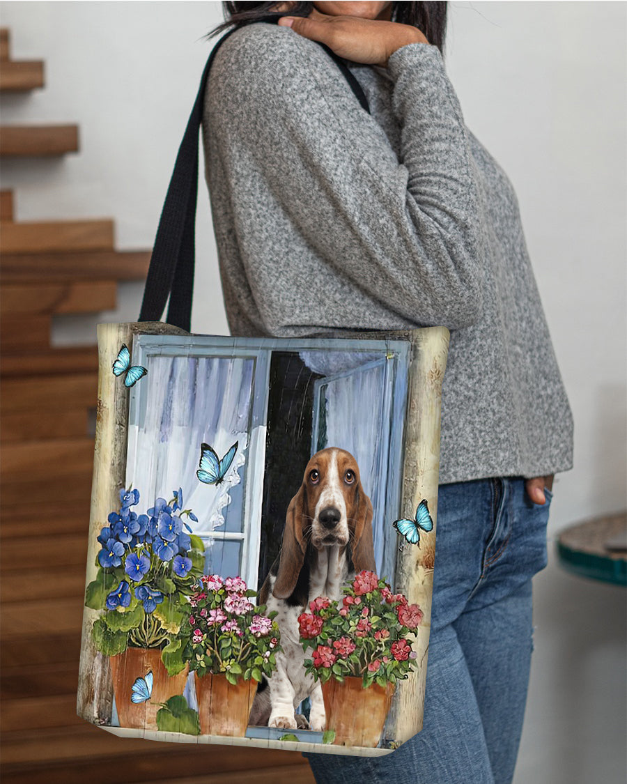 Basset Hound Today I Choose Joy-Cloth Tote Bag