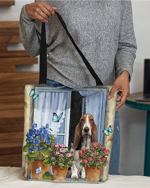 Basset Hound Today I Choose Joy-Cloth Tote Bag