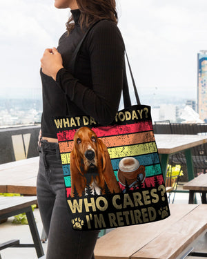 Basset Hound Who Cares-Cloth Tote Bag