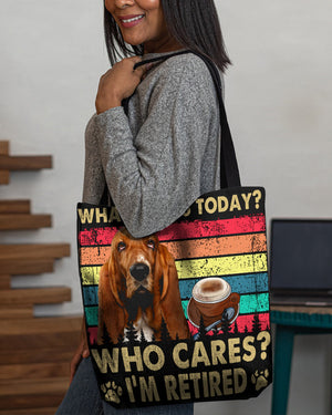 Basset Hound Who Cares-Cloth Tote Bag