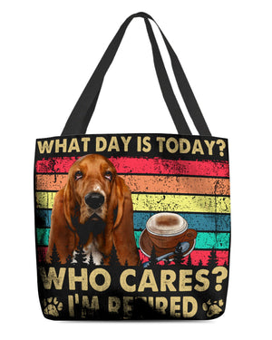 Basset Hound Who Cares-Cloth Tote Bag