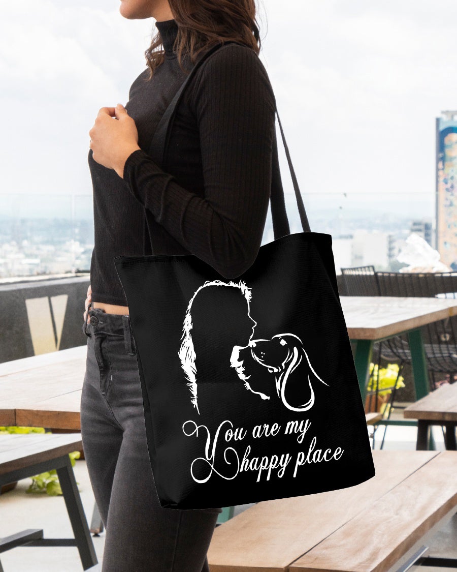 Basset Hound You Are My Happy Place-Cloth Tote Bag