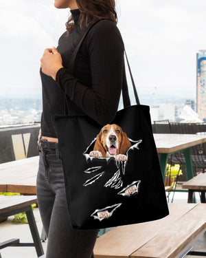 Cracks-Basset Hound -Cloth Tote Bag