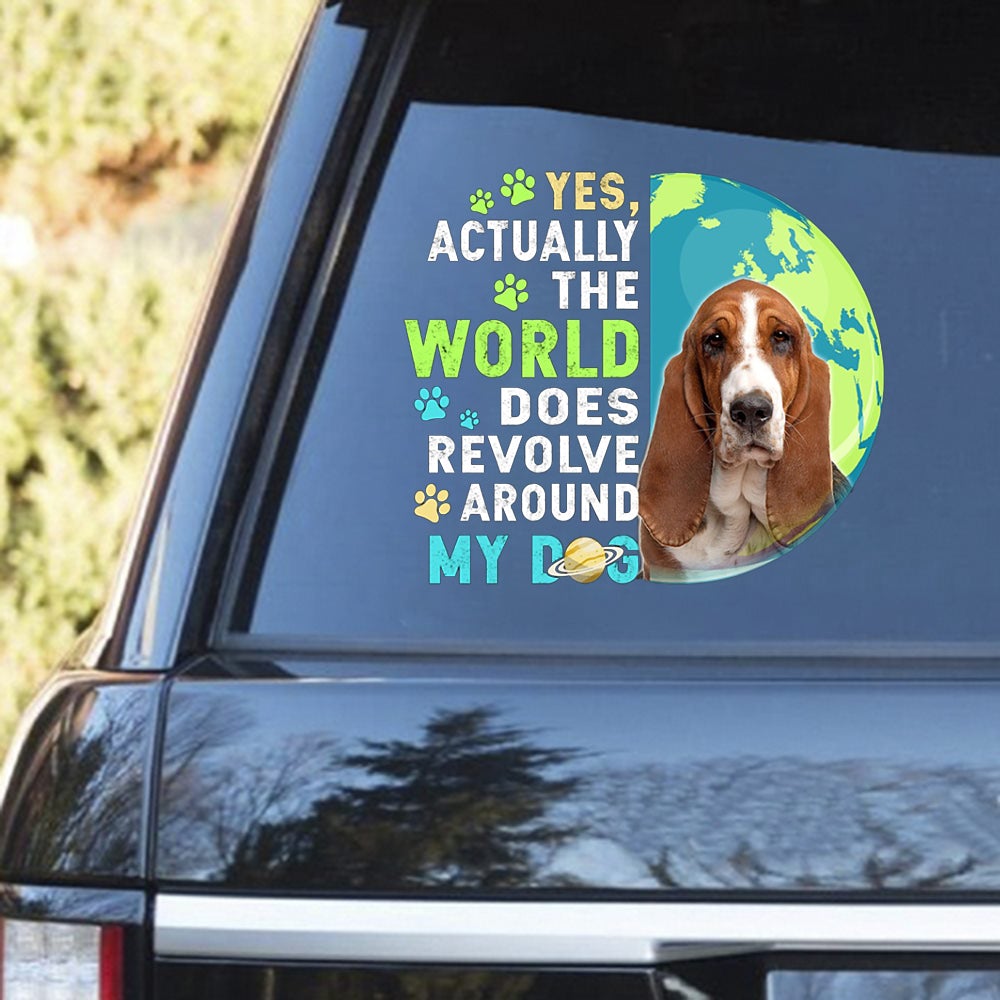 Basset Hound Revolve Around Decal