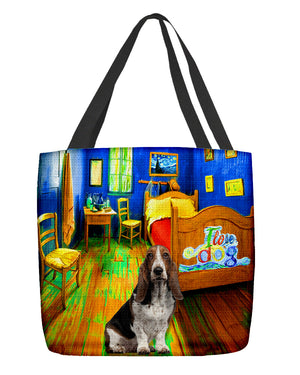 Basset Hound (2) in the bedroom-Cloth Tote Bag