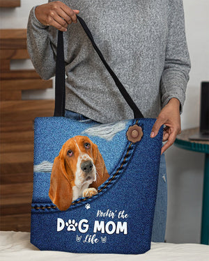 Basset hound-Dog Mom Life-Cloth Tote Bag